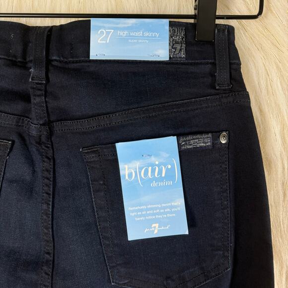 NEW 7 For All Mankind b(air) High Waist Super Skinny Jean Dark Wash Stretch 27 - Picture 8 of 10
